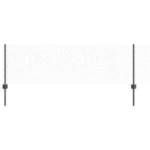 vidaXL Hexagon&aacute;lny plot s stĺpom 25 x 0,6 m PVC potiahnut&aacute; oceľ Siv&aacute;