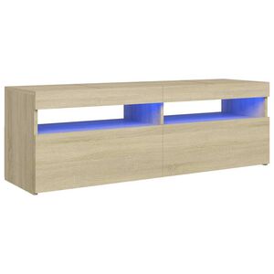 vidaXL TV skrinka s LED svetlami dub sonoma 120x35x40 cm