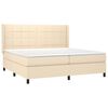 vidaXL Boxspring posteľ s matracom kr&eacute;mov&aacute; 200x200 cm l&aacute;tka