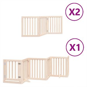 vidaXL Br&aacute;na pre psa s dverami sklad. 12 panelov 600 cm topoľov&eacute; drevo
