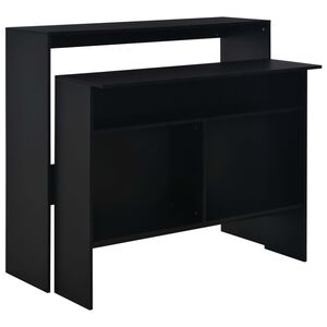 vidaXL Barov&yacute; st&ocirc;l s 2 vrchn&yacute;mi doskami čierny 130x40x120 cm