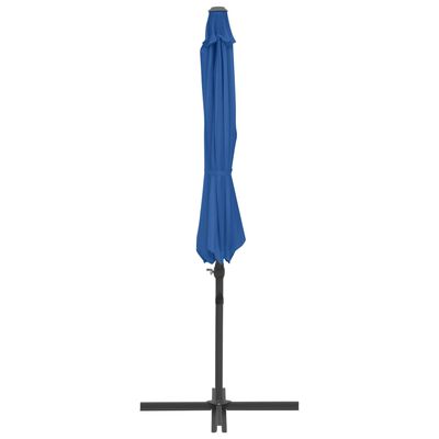 vidaXL Závesný slnečník s oceľovou tyčou azúrovo-modrý 300 cm