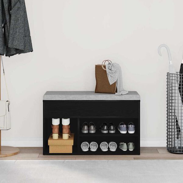 vidaXL Lavička na top&aacute;nky Čierny dub 80 x 30 x 45 cm Kompozitn&eacute; drevo