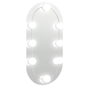 vidaXL Zrkadlo s LED svetlami 40x20 cm sklenen&eacute; ov&aacute;lne