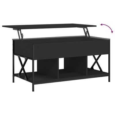 vidaXL Konferenčný stolík čierny 100x55x50 cm kompozitné drevo a kov