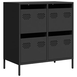 vidaXL Komoda čierna 68x39x73,5 cm oceľ valcovan&aacute; za studena