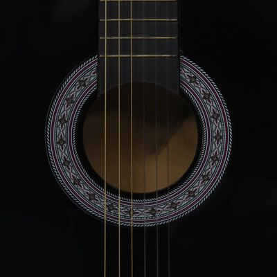 vidaXL Klasická gitara pre začiatočníkov a deti čierna 3/4 39"