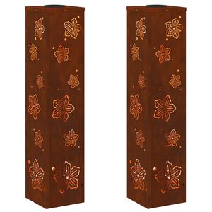 vidaXL Sol&aacute;rne LED svetlo na chodn&iacute;k 2 ks Tepl&aacute; biela 18 x 18 x 80 cm