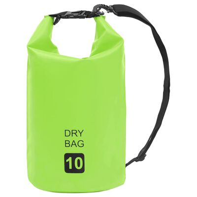 vidaXL Suchá taška zelená 10 l PVC