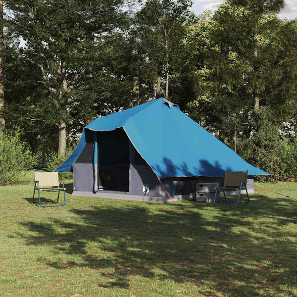 vidaXL Tipi stan so strechou s úložiskom Modrá 358 x 296 x 258 cm taft