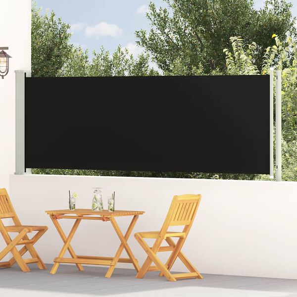 vidaXL Zaťahovacia bočn&aacute; mark&iacute;za na terasu 117x600 cm čierna