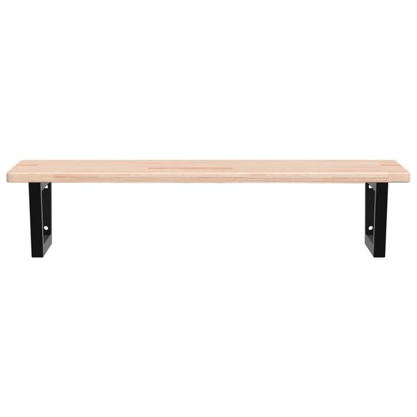 vidaXL Polica pod um&yacute;vadlo, n&aacute;stenn&aacute;, oceľ a dubov&yacute; mas&iacute;v