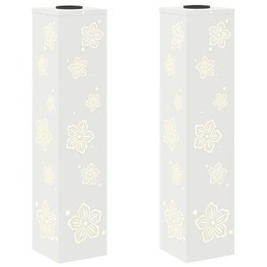 vidaXL Sol&aacute;rne LED svetlo na chodn&iacute;k 2 ks Tepl&aacute; biela 18 x 18 x 80 cm