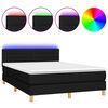 vidaXL Posteľ boxsping s matracom a LED čierna 140x190 cm l&aacute;tka
