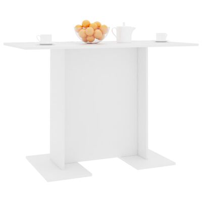 vidaXL Jedálenský stôl, biely 110x60x75 cm, kompozitné drevo