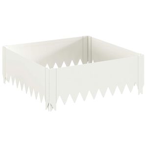 vidaXL Obrubn&iacute;k tr&aacute;vnika 60 x 60 x 20 cm Oceľ Biela