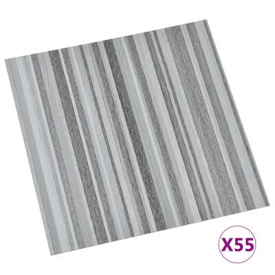vidaXL Samolepiace podlahové dosky 55 ks, PVC 5,11 m², svetlosivé