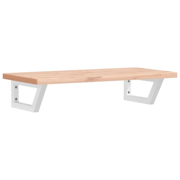 vidaXL Polica pod um&yacute;vadlo n&aacute;stenn&aacute; oceľ a bukov&yacute; mas&iacute;v