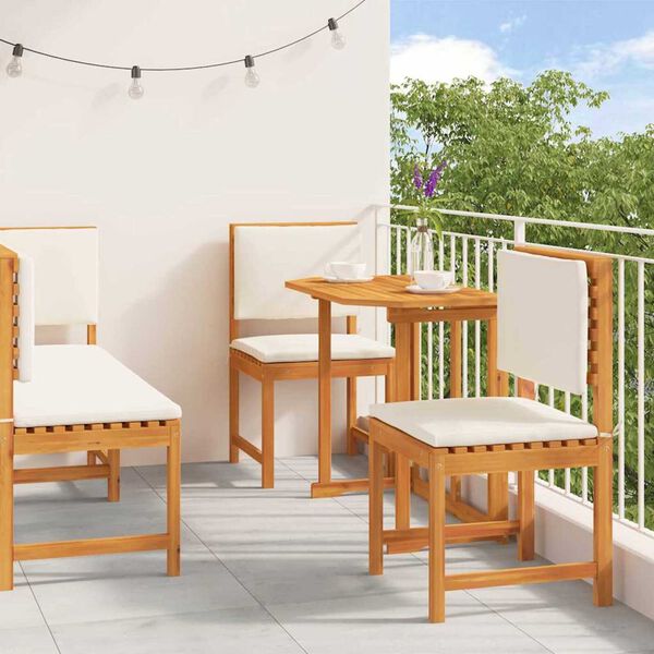 vidaXL Záhradný bistro set 4 pcs Hnedá Pevné akáciové drevo