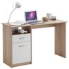 FMD St&ocirc;l s 1 z&aacute;suvkou 123x50x76,5 cm dubovo-biely