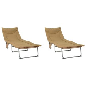 vidaXL Skladac&iacute; slnečn&iacute;k s vank&uacute;&scaron;om 2 pcs B&eacute;žov&aacute;
