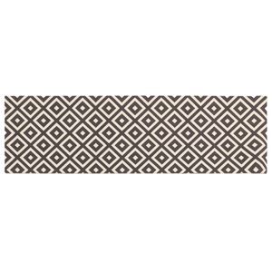 vidaXL Kuchynsk&yacute; koberec siv&eacute; a biele diamanty 150 x 45 cm