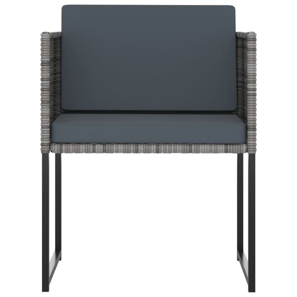 vidaXL 11-dielna záhradná jedálenská súprava s vankúšmi polyratan sivá