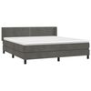 vidaXL Posteľn&yacute; r&aacute;m boxspring s matracom tmavosiv&yacute; 180x200 cm zamat