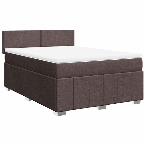 vidaXL Boxspring posteľ s matracom tmavohned&aacute; 140x190 cm l&aacute;tka