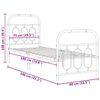 vidaXL Kovov&yacute; r&aacute;m postele s čelom a podnožkou biely 75x190 cm