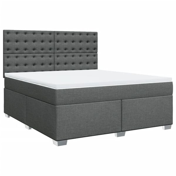 vidaXL Boxspring posteľ s matracom tmavosiv&aacute; 180x200 cm l&aacute;tka