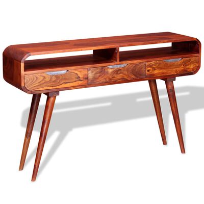 vidaXL Konzolový stolík, drevený masív sheesham, 120x30x75 cm