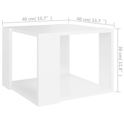 vidaXL Konferenčný stolík, biely 40x40x30 cm, kompozitné drevo
