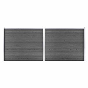 vidaXL Sada plotov&yacute;ch panelov WPC 353x146 cm čierna
