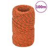 vidaXL Lodn&eacute; lano oranžov&eacute; 2 mm 100 m polypropyl&eacute;n