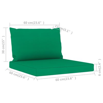 vidaXL Podložky na paletovú sedačku 2 ks, zelené, látka