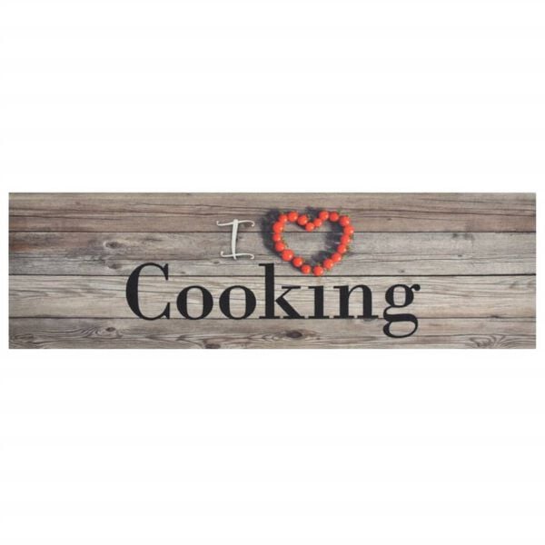 vidaXL Kuchynský koberec umývateľný Cooking sivý 45x150 cm zamat