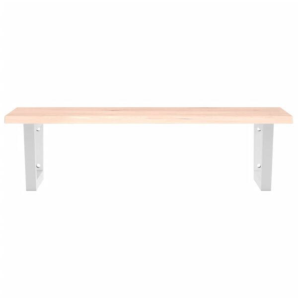 vidaXL Polica pod um&yacute;vadlo, n&aacute;stenn&aacute;, oceľ a dubov&yacute; mas&iacute;v