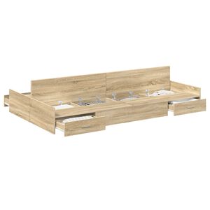 vidaXL R&aacute;m postele s &uacute;ložn&yacute;m prostorem Sonoma dub 120 x 190 cm