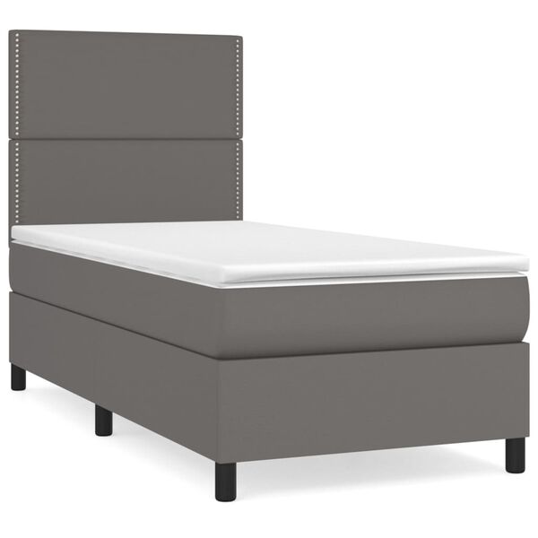 vidaXL Boxspring posteľ s matracom sivá 80x200 cm umelá koža