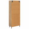 vidaXL Highboard 2 pcs Remeseln&yacute; dub Drevovl&aacute;knit&aacute; doska a sklo
