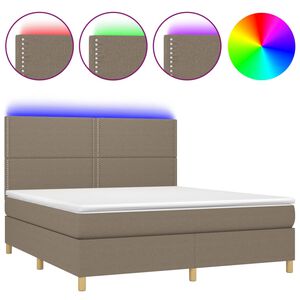 vidaXL Posteľ boxsping s matracom a LED sivohned&aacute; 180x200 cm l&aacute;tka