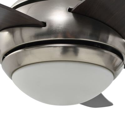 vidaXL Ozdobný stropný ventilátor s osvetlením, 128 cm, hnedý
