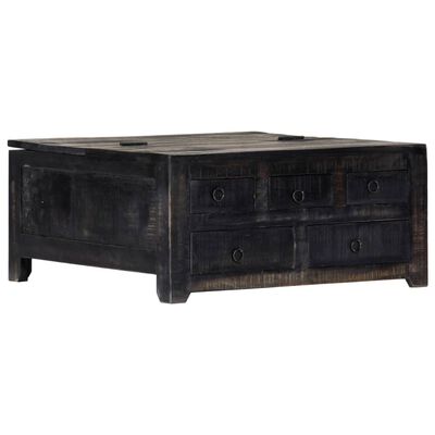 vidaXL Konferenčný stolík čierny 65x65x30 cm mangovníkové drevo