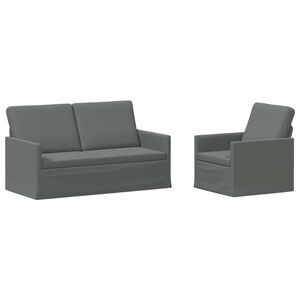vidaXL Sada pohoviek 2 pcs Tmavosiv&aacute; L&aacute;tka