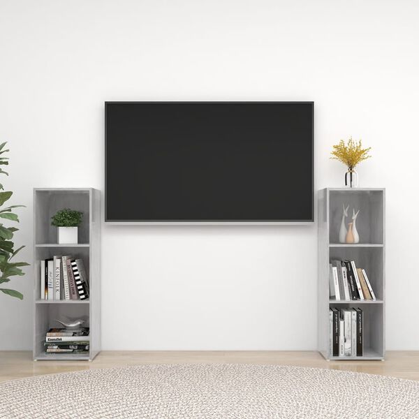 vidaXL TV skrinky 2 ks bet&oacute;nov&eacute; siv&eacute; 107x35x37 cm drevotrieska