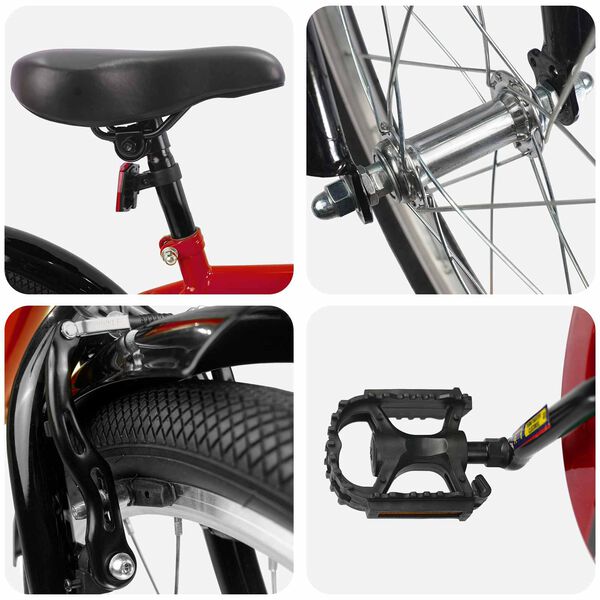 vidaXL Detsk&eacute; Kolo 18 Palcov pre deti od 5 do 7 rokov Červen&aacute;