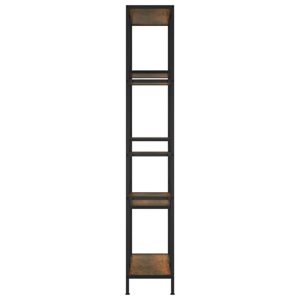 vidaXL Knižnica 80x30x180 cm oceľ a sprac. drevo