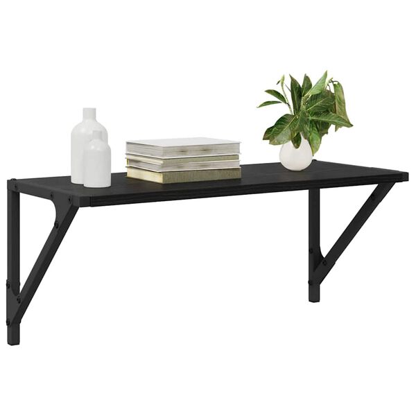 vidaXL Stenn&eacute; police s poličkou 2 pcs Čierny dub 60 x 25 x 25,5 cm