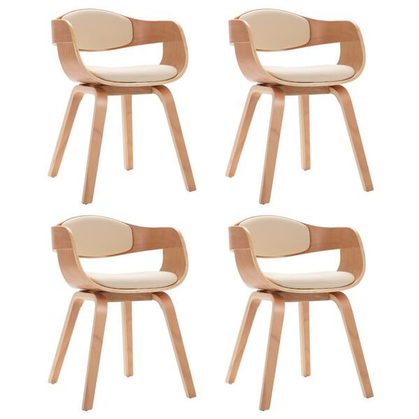 vidaXL Jedálenské stoličky 4 ks ohýbané drevo a umelá koža